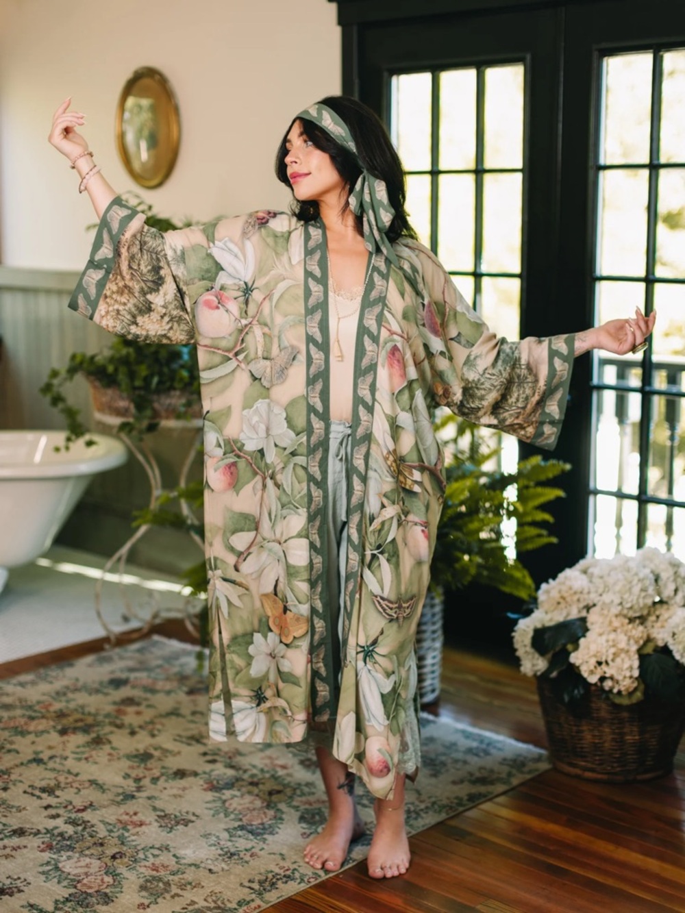 Market of Stars FLEUR DE SOLEIL OPERA DUSTER Bohemian Kimono Vintage Floral Art
